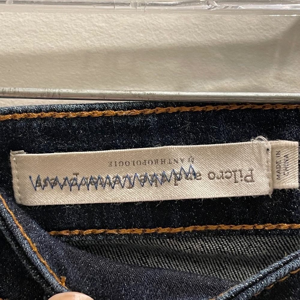 Pilcro Anthropologie High Rise Bootcut Jeans Dark Wash Button Split Hem Size 29 - Picture 5 of 7